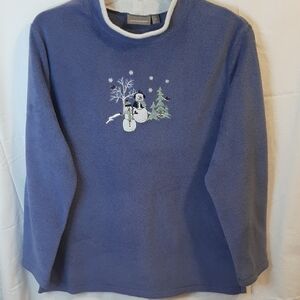 Croft & Barrow Women's XL Fleece Shirt With  Snowman Design